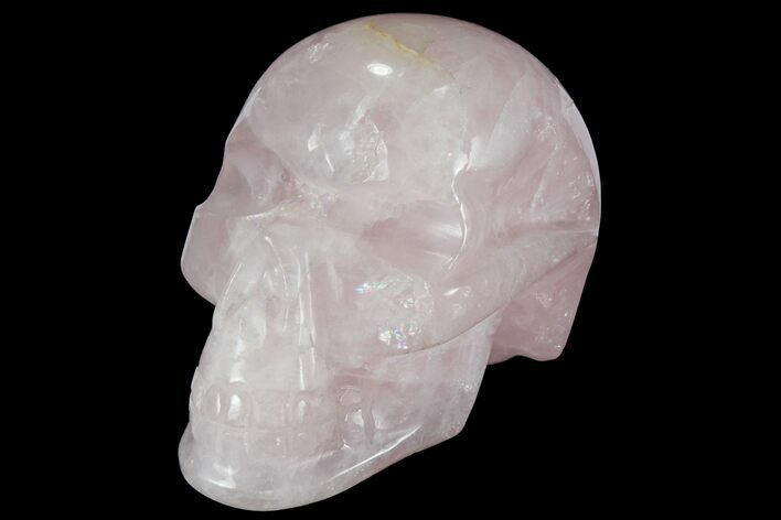 Polished Brazilian Rose Quartz Crystal Skull #95566